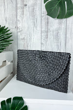 Black Palm Leaf Handbag