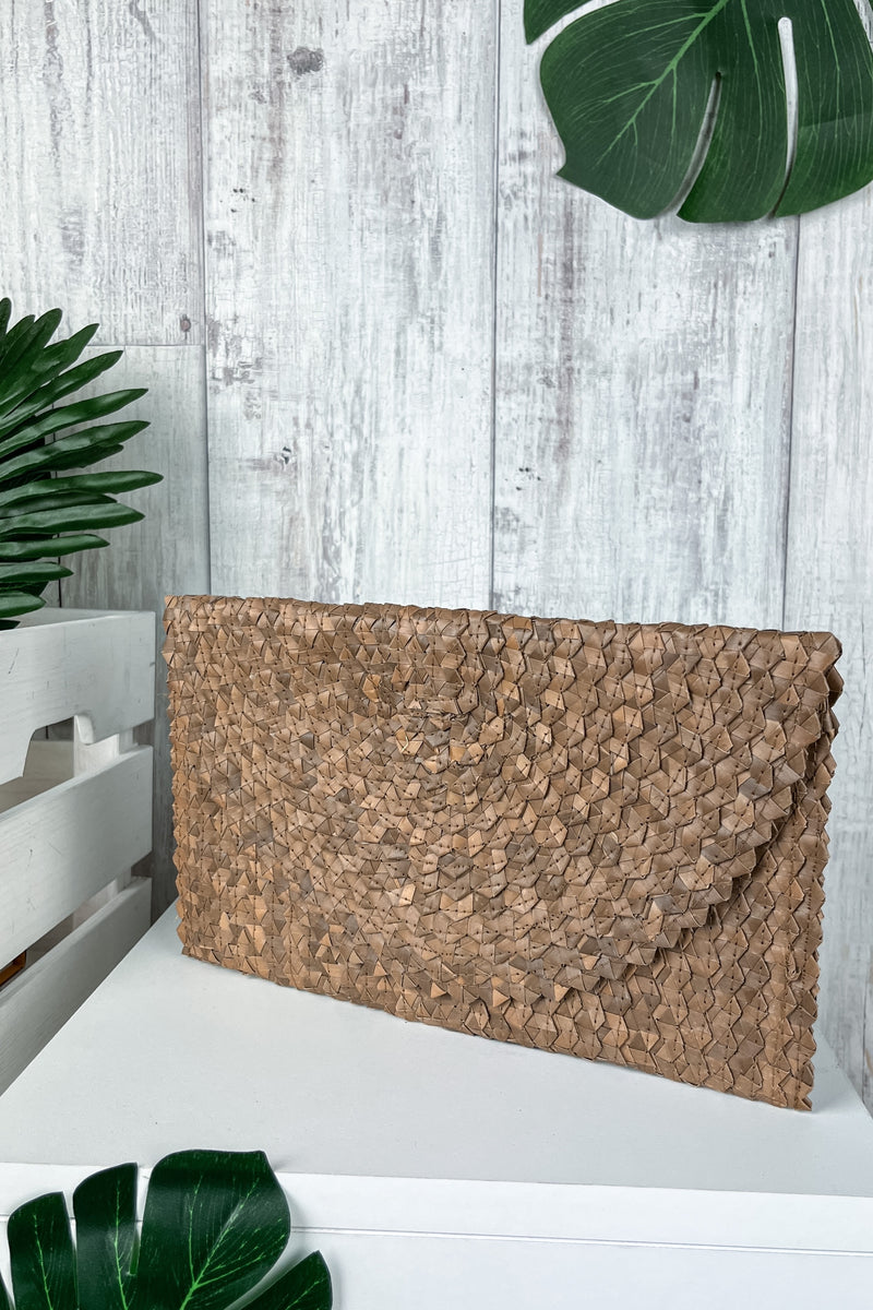 Light Brown Palm Leaf Handbag