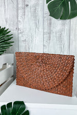 Brown Palm Leaf Handbag