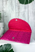 Roze Palmblad Handtas